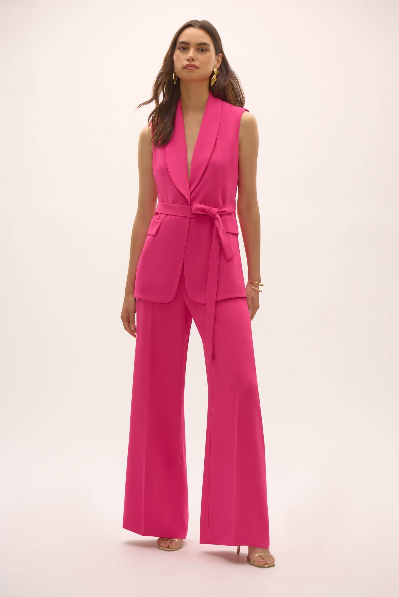 Signature Crepe belted Straight Fit Vest - Dream Pants