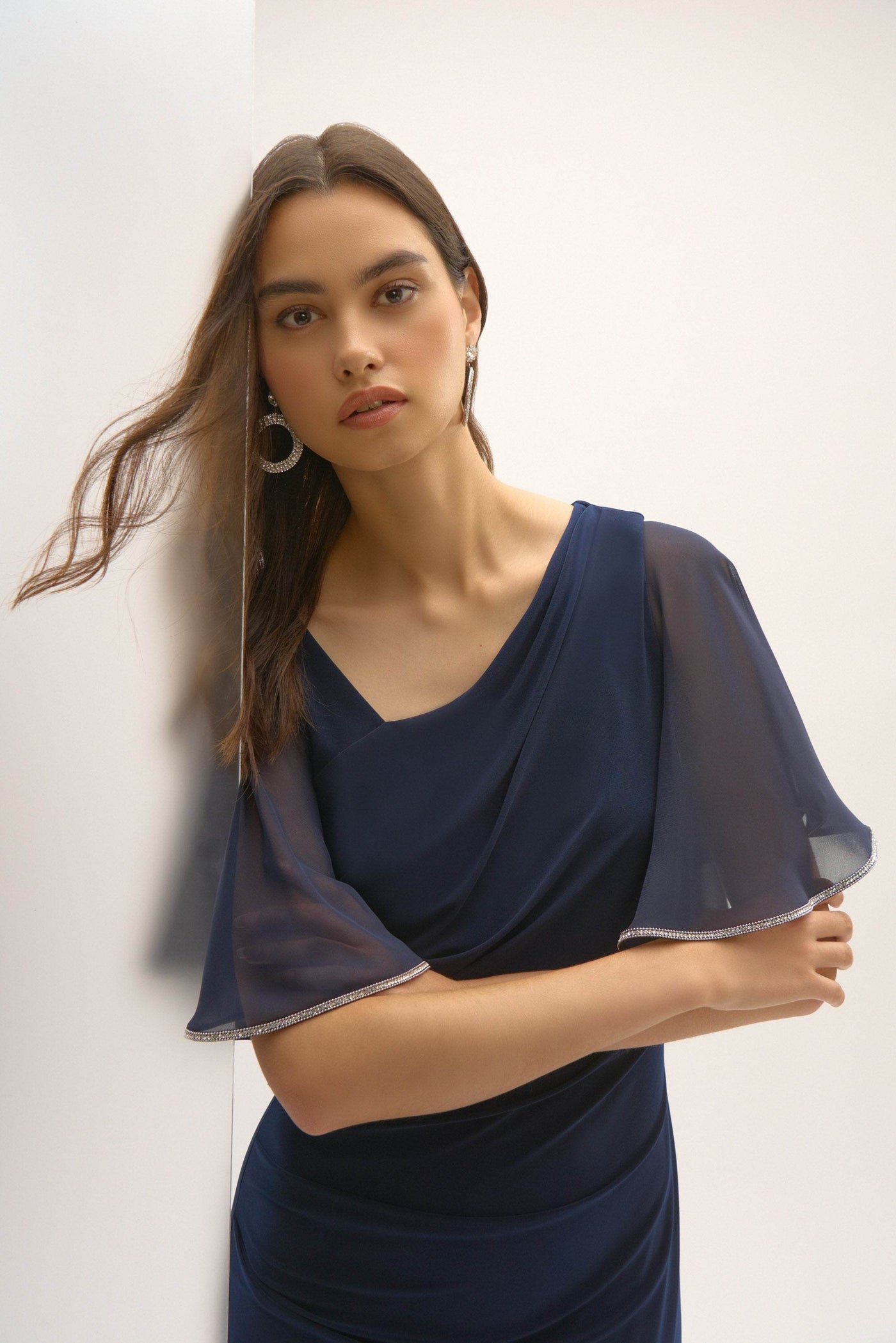 Signature Silky Knit And Chiffon Sheath Dress - Dream Pants