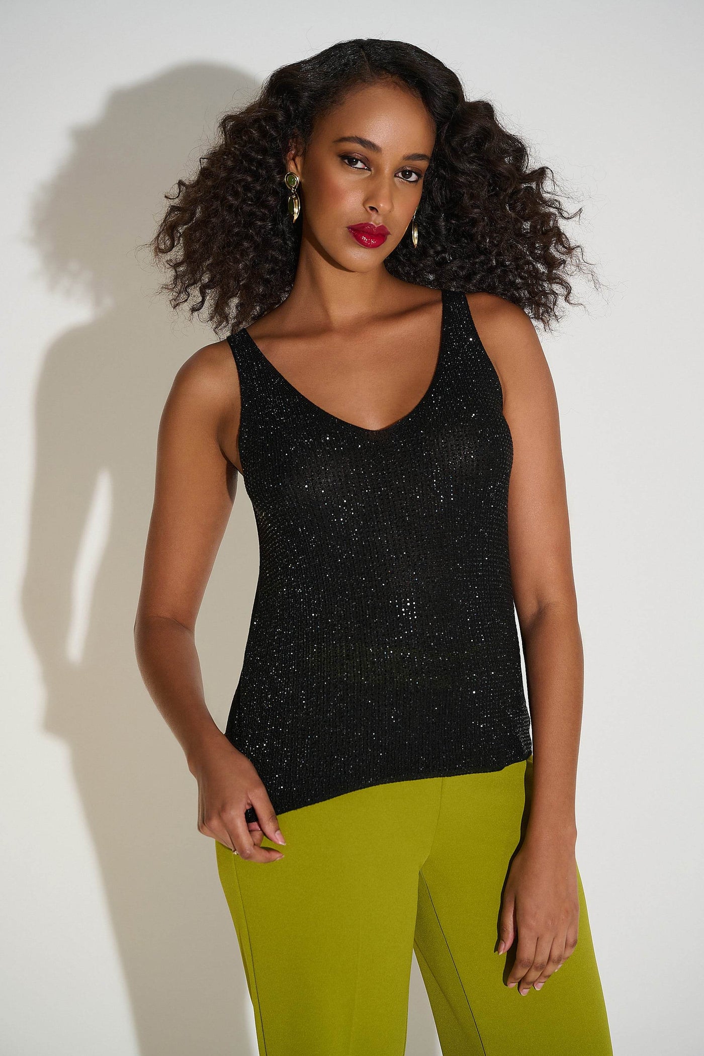 Metallic Knitted Camisole with Rhinestones - Dream Pants