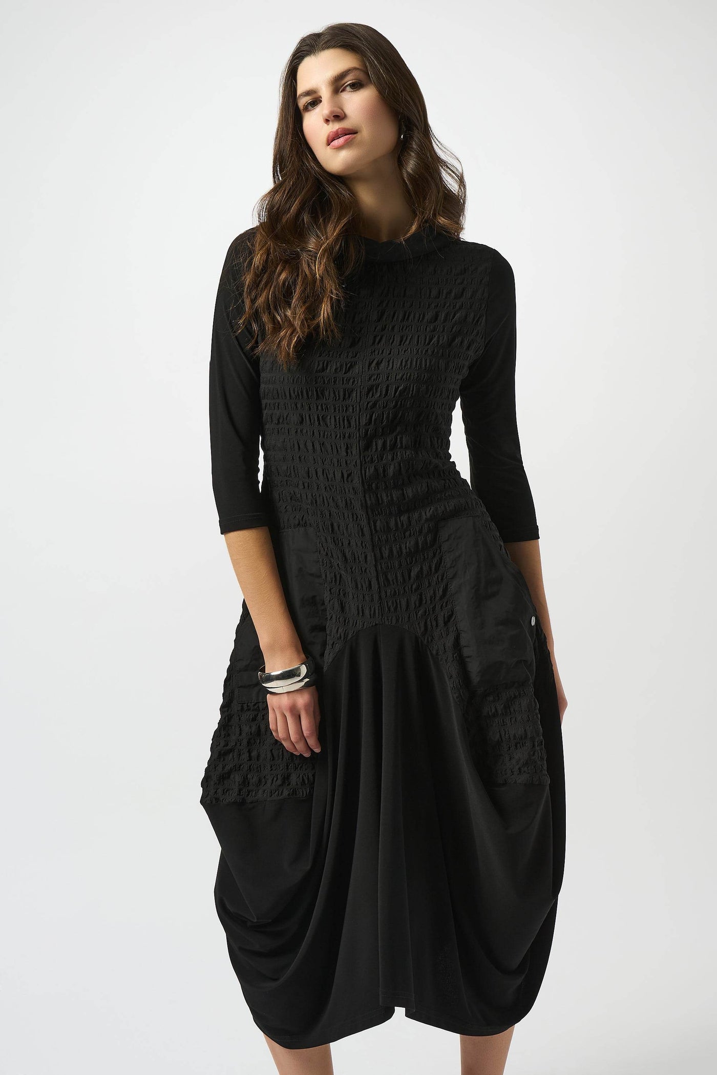 Bubble Jacquard & Silky Knit Cocoon Dress - Dream Pants
