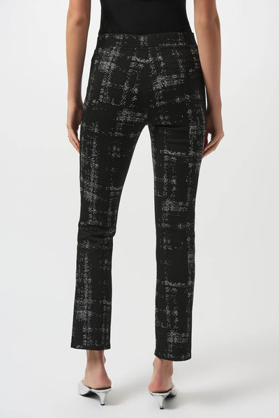 Jacquard Sweater Plaid Print Pull-On Pants - Dream Pants