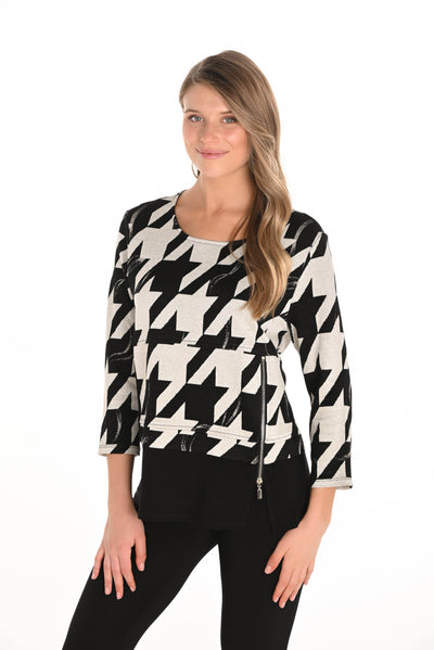 Chic Geometric Zipper Top - Dream Pants