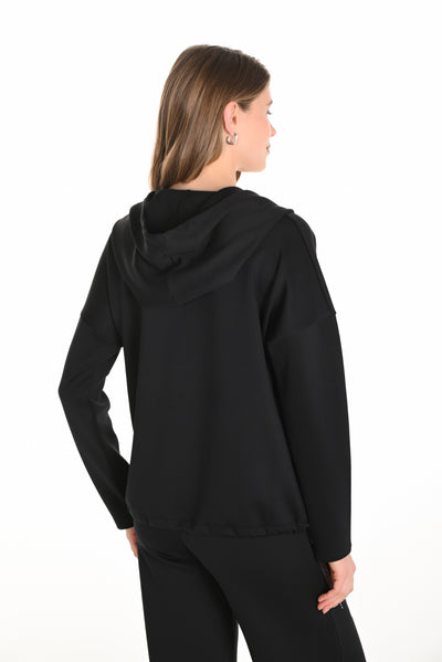 Relaxed Fit Hoodie with Metallic Accents Frank Lyman