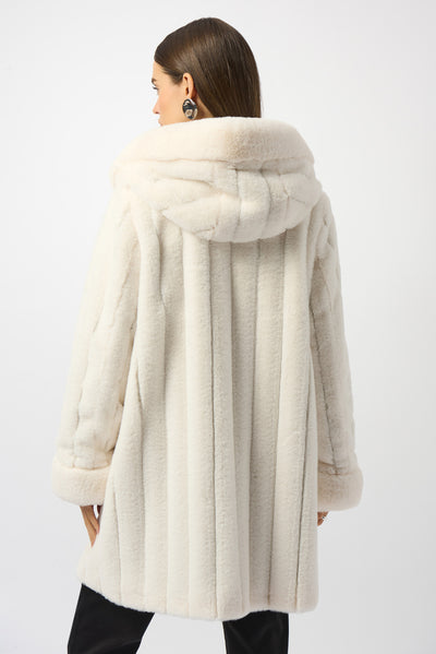 Faux Fur Reversible Hooded Coat Joseph Ribkoff