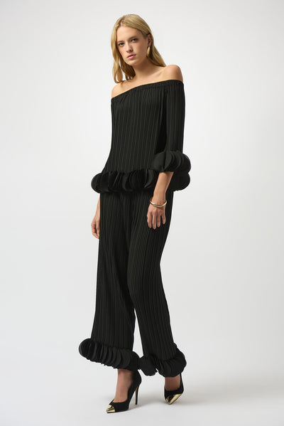 Georgette Off Shoulder Pleated Top Joseph Ribkoff