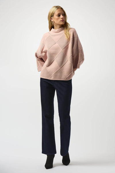 Textured Sweater Knit Mock Neck Pullover - Dream Pants