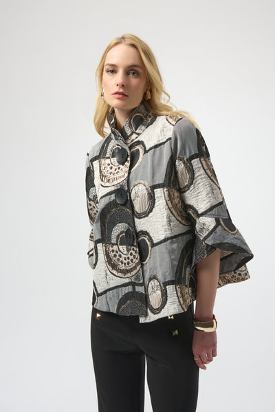 Abstract Jacquard Trapeze Jacket Joseph Ribkoff