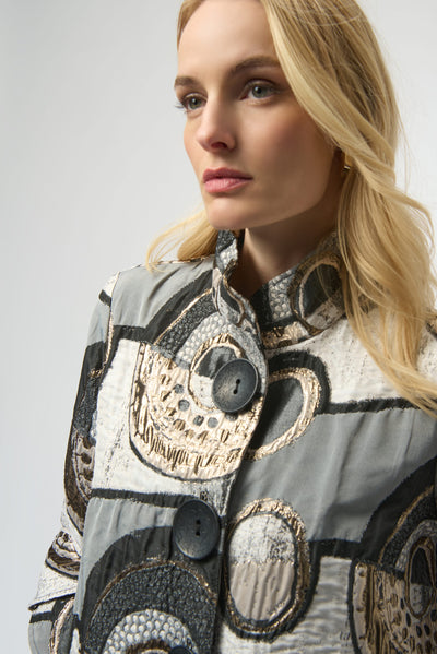 Abstract Jacquard Trapeze Jacket Joseph Ribkoff