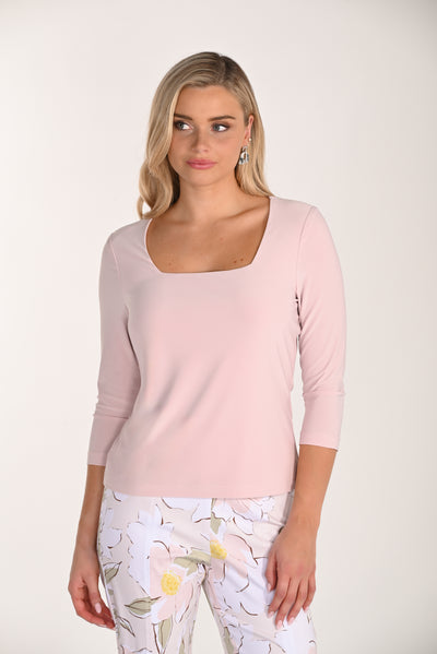 Square Neck ¾ Sleeve Top Frank Lyman