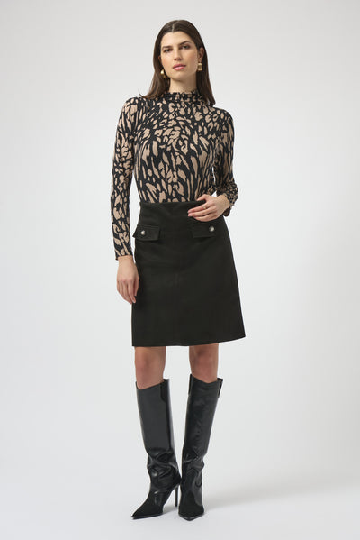 Faux Suede A-Line Skirt Joseph Ribkoff