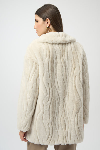 Textured Faux Fur Shawl Collar Coat Joseph Ribkoff