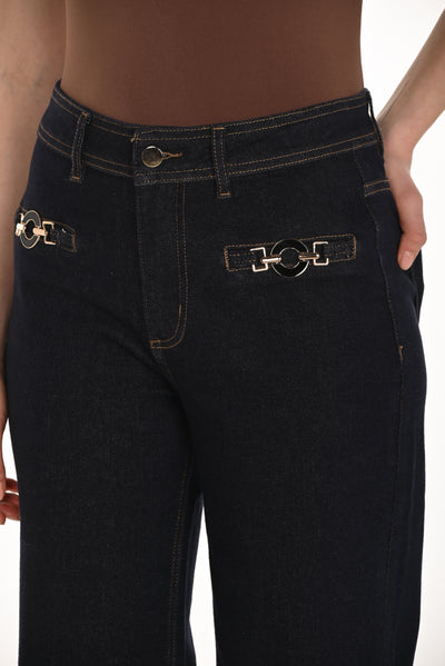 Icon Detail Wide-Leg Jeans Frank Lyman