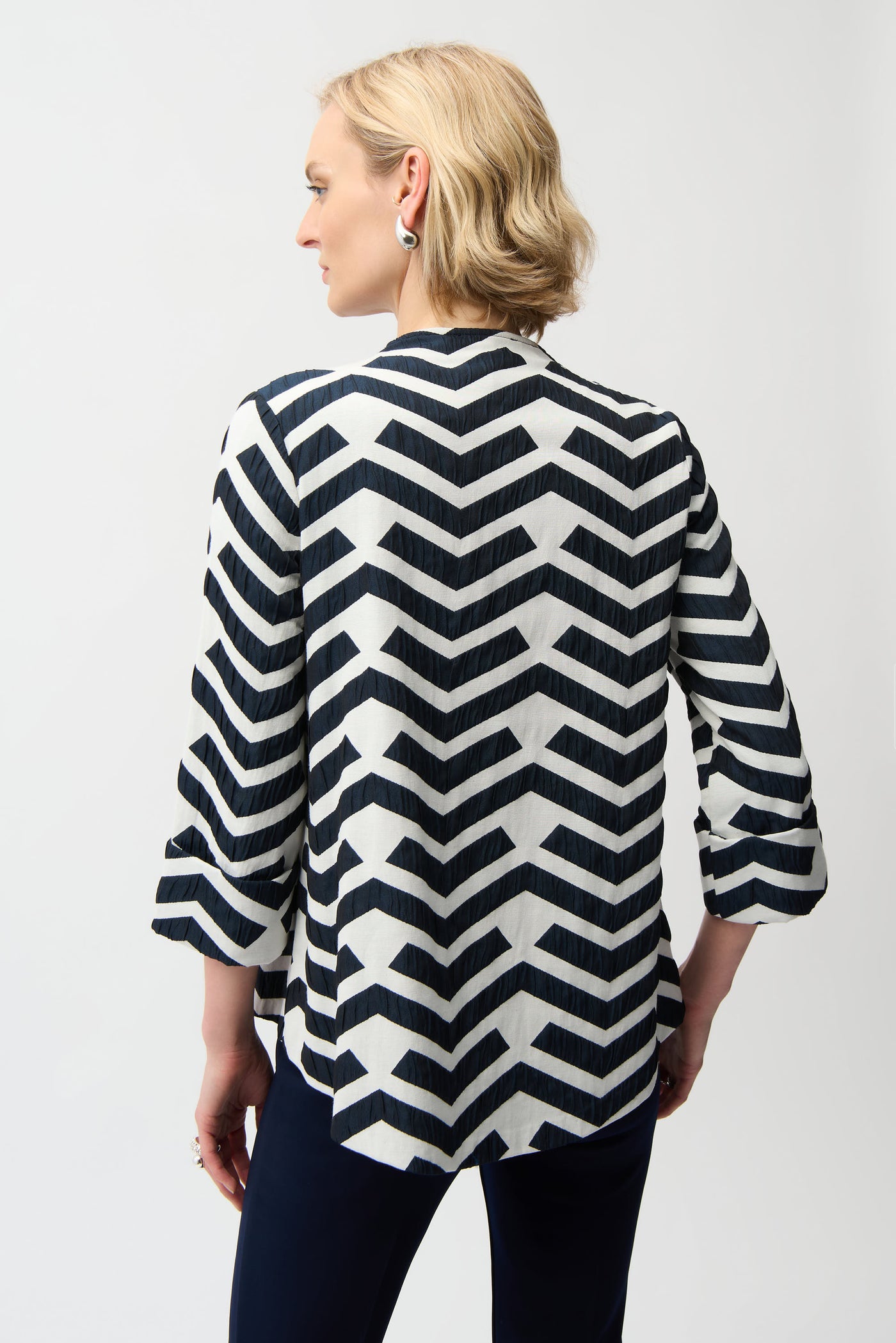 Geometric Jacquard Trapeze Jacket Joseph Ribkoff