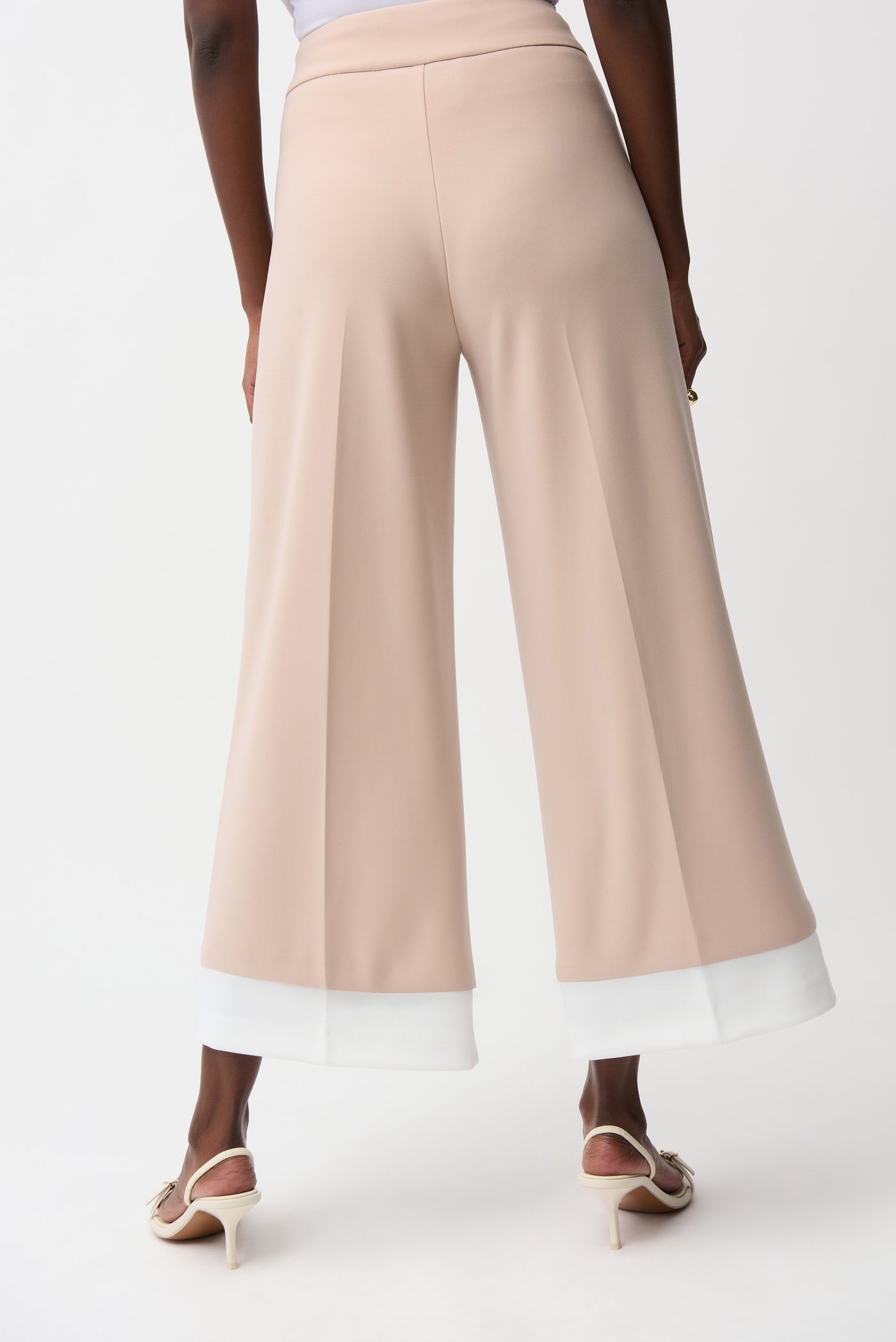 Silky Knit Pull-On Culotte Pants With Contrast Piping Joseph Ribkoff
