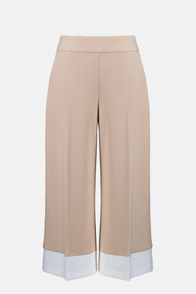 Silky Knit Pull-On Culotte Pants With Contrast Piping Joseph Ribkoff