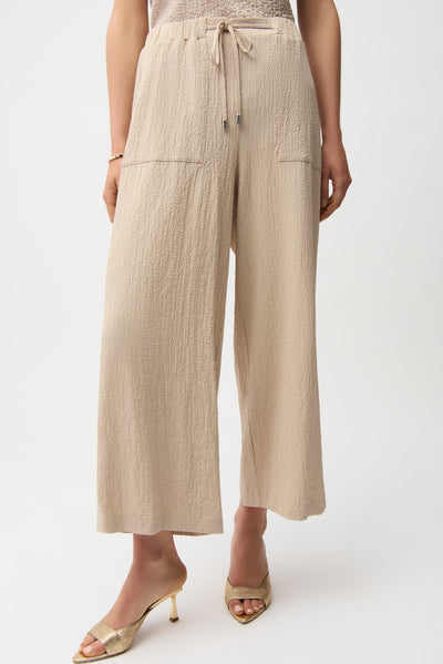 Seersucker Pull-On Crop Pants With Front Pockets Joseph Ribkoff