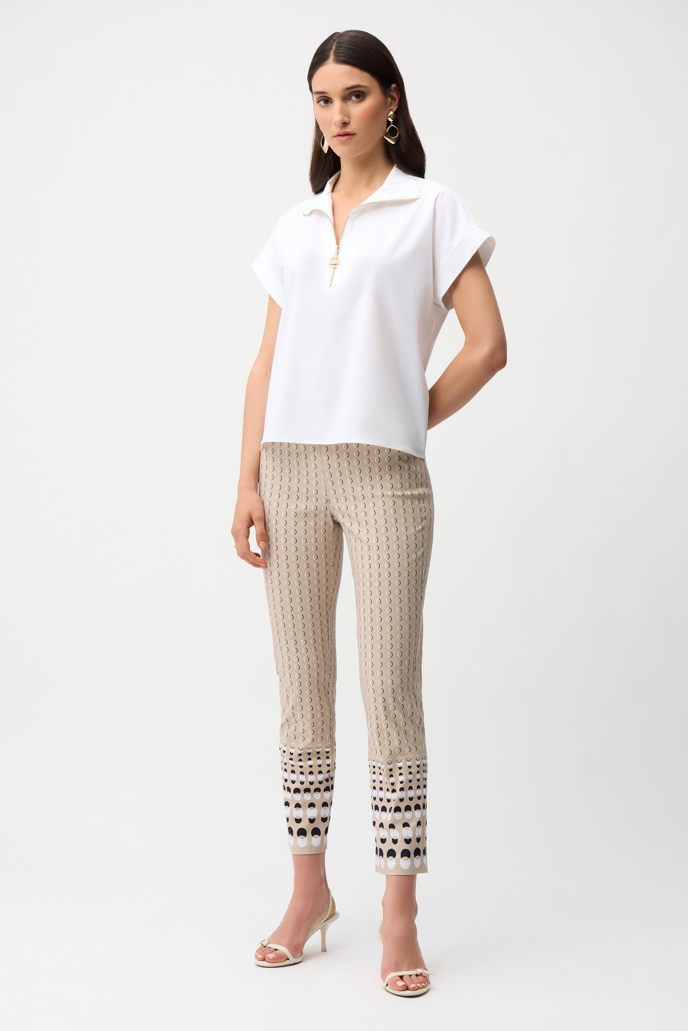 Millennium Geometric Print Straight Pull-On Pants Joseph Ribkoff