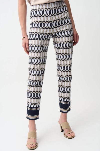 Millennium Geometric Print Straight Pull-On Pants Joseph Ribkoff