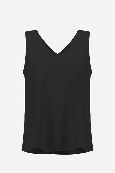 Woven Twill Sleeveless Straight Top With V-neckline Joseph Ribkoff