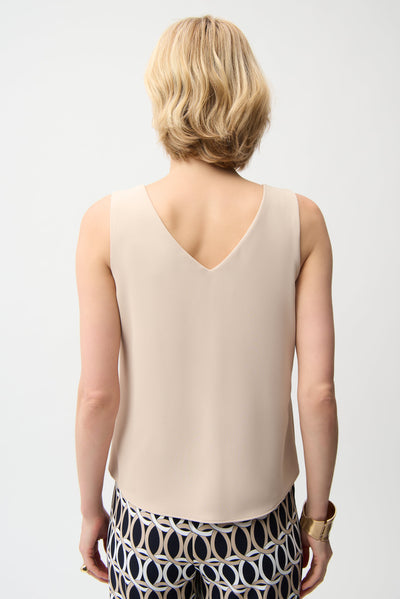 Woven Twill Sleeveless Straight Top With V-neckline Joseph Ribkoff