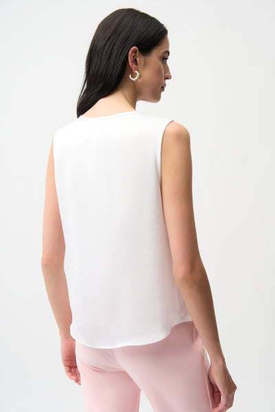 Recycled Satin Boxy Top With Gold Buttons Joseph Ribkoff