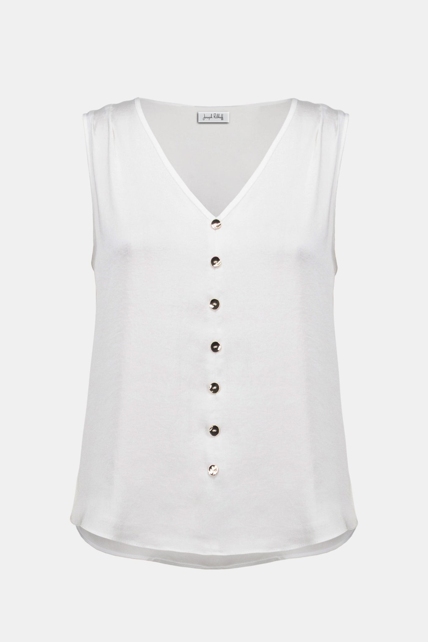 Recycled Satin Boxy Top With Gold Buttons Joseph Ribkoff