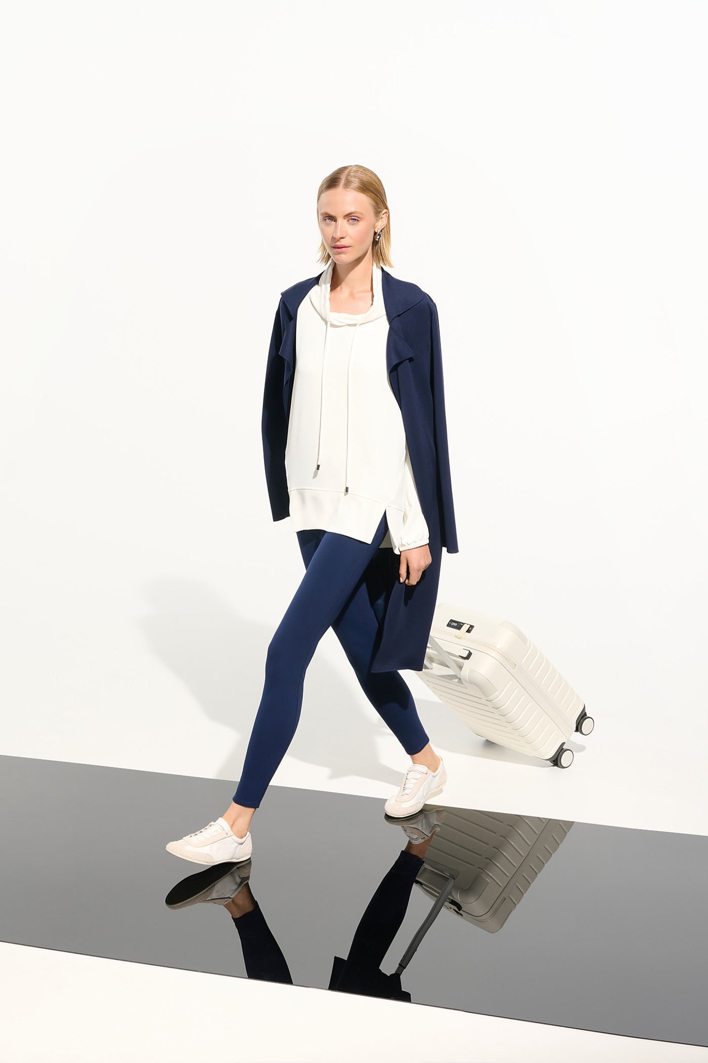 Woven Twill Boxy Tunic With Funnel Collar 261604 Joseph Ribkoff