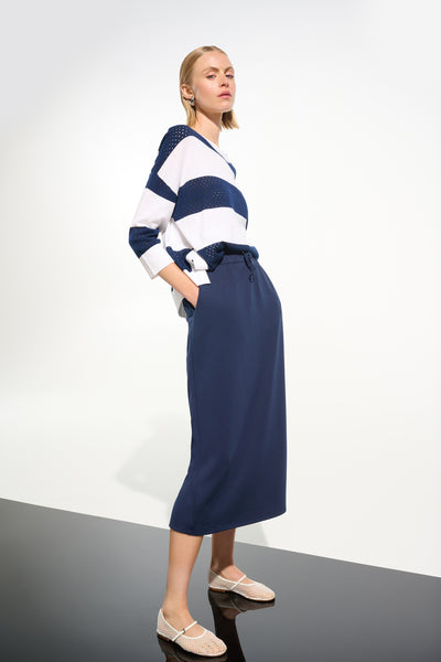 Scuba Jersey Pull-On Skirt With Drawstring Waist Joseph Ribkoff