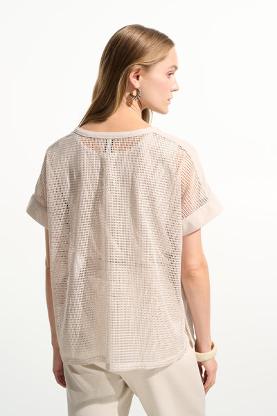 Silky Knit and Mesh Straight Top Joseph Ribkoff