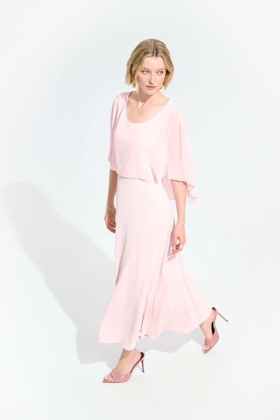 Signature | Woven Twill A-Line Dress With Chiffon Overlay Joseph Ribkoff