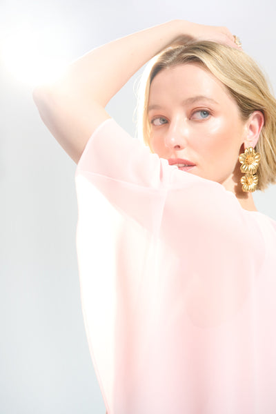 Signature | Woven Twill A-Line Dress With Chiffon Overlay Joseph Ribkoff