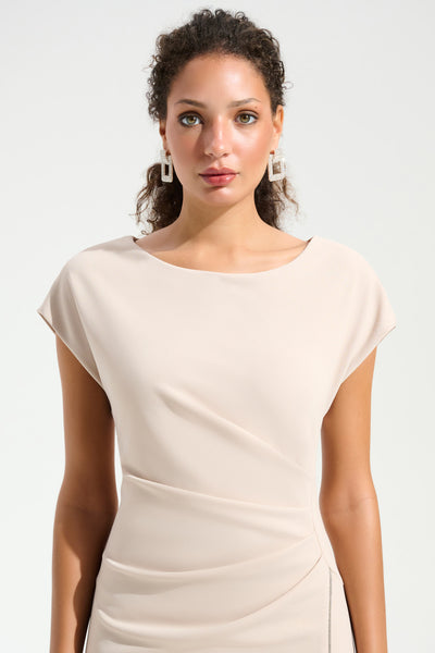 Signature | Scuba Crepe Sheath Gown With Rhinestones Piping Joseph Ribkoff