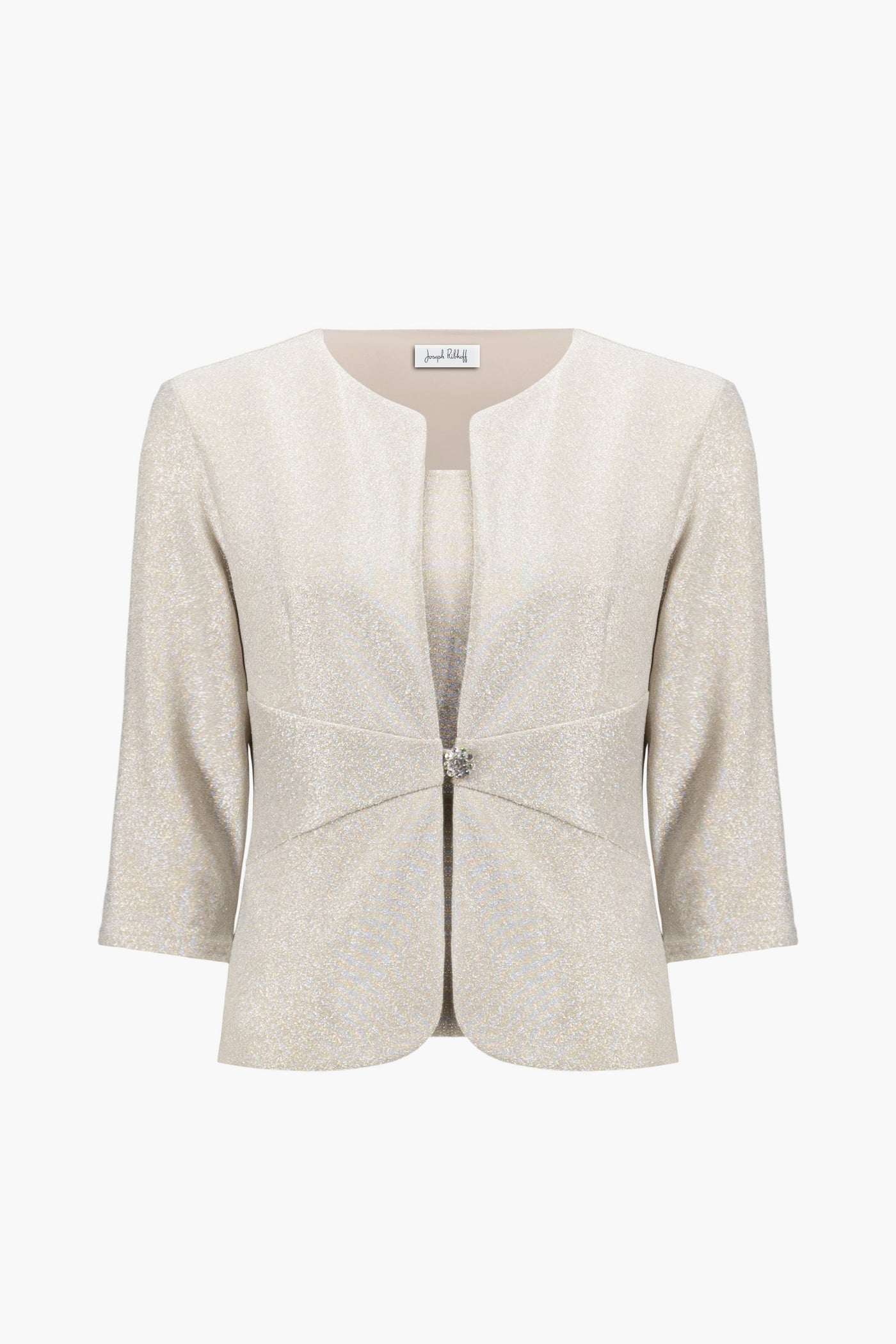 Sparkle Knit Fitted Jacket And Cami Set With Rhinestones Button Joseph Ribkoff