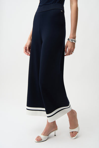 Viscose Blend Culotte pants With Stripe Detail Joseph Ribkoff