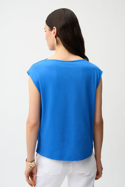 Cotton Top With Asymmetrical Collar Joseph Ribkoff