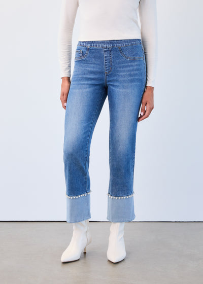 Pull-On Straight Ankle French Dressing Jeans