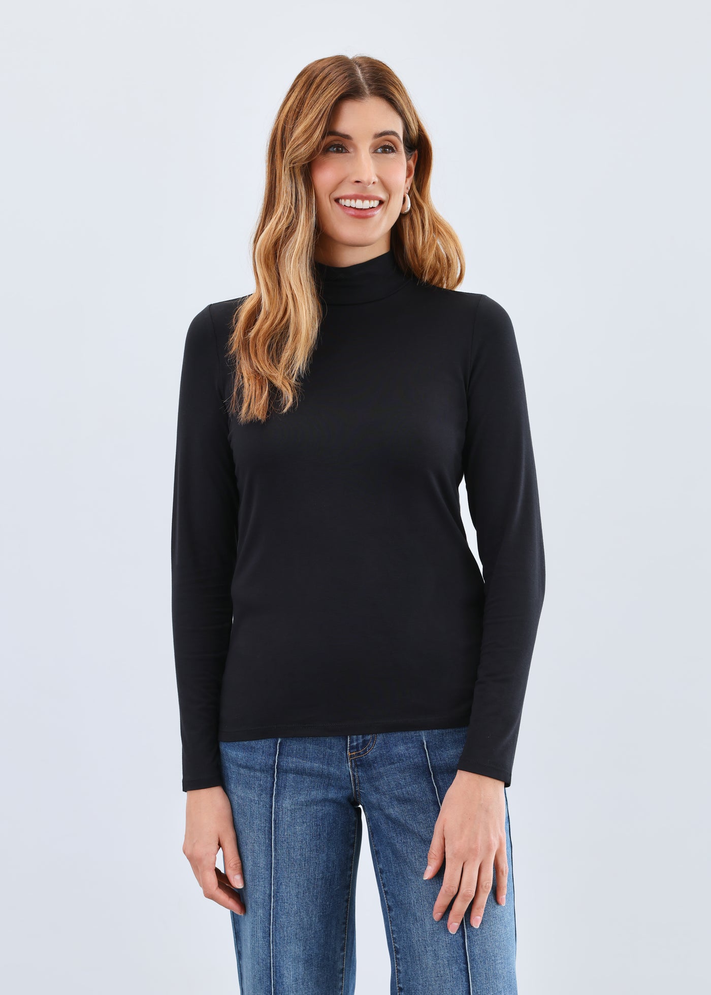 Long Sleeve Mock Neck Top French Dressing Jeans