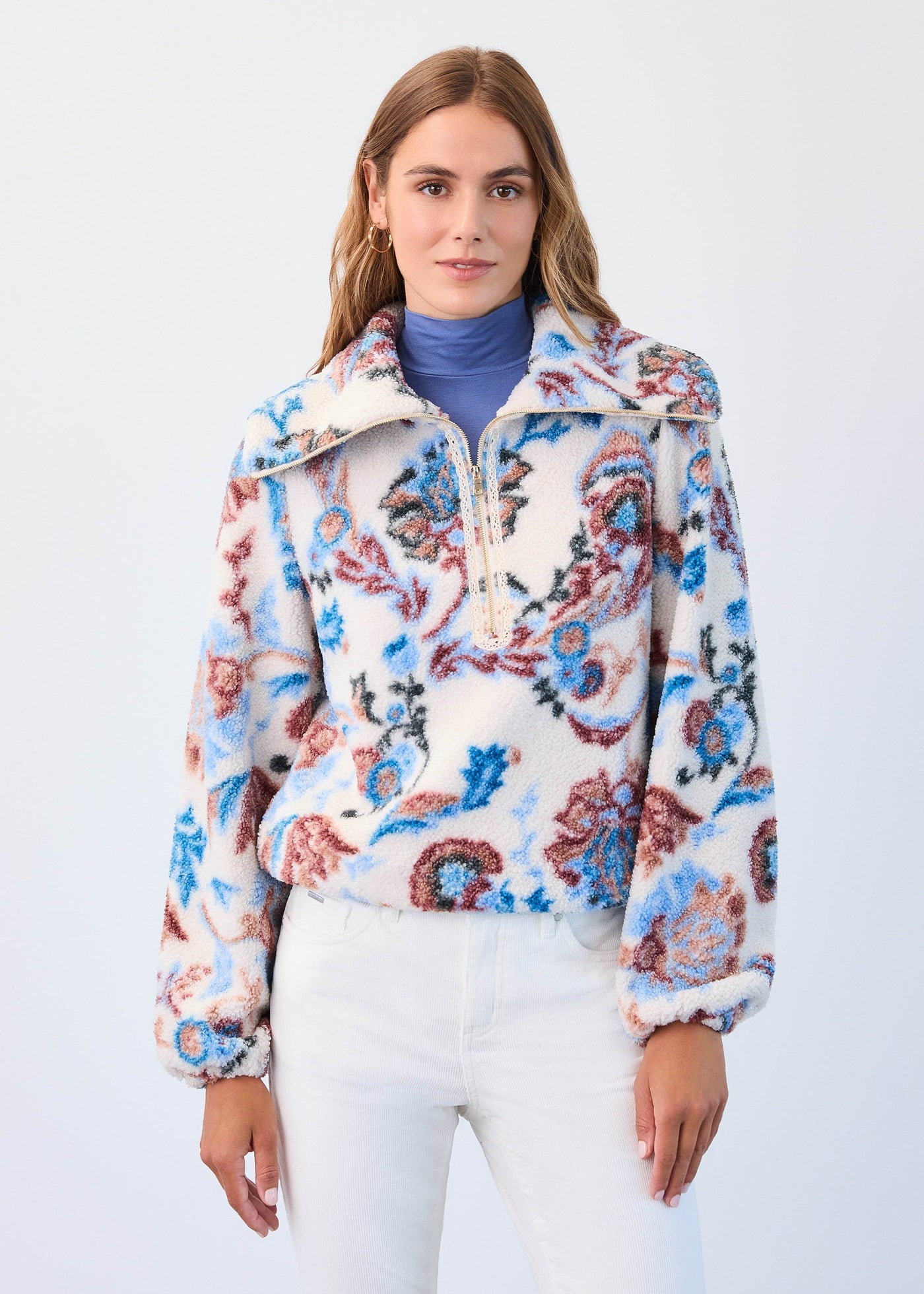 Long Sleeve 1/2 Zip Sherpa Popover Jacket - Dream Pants