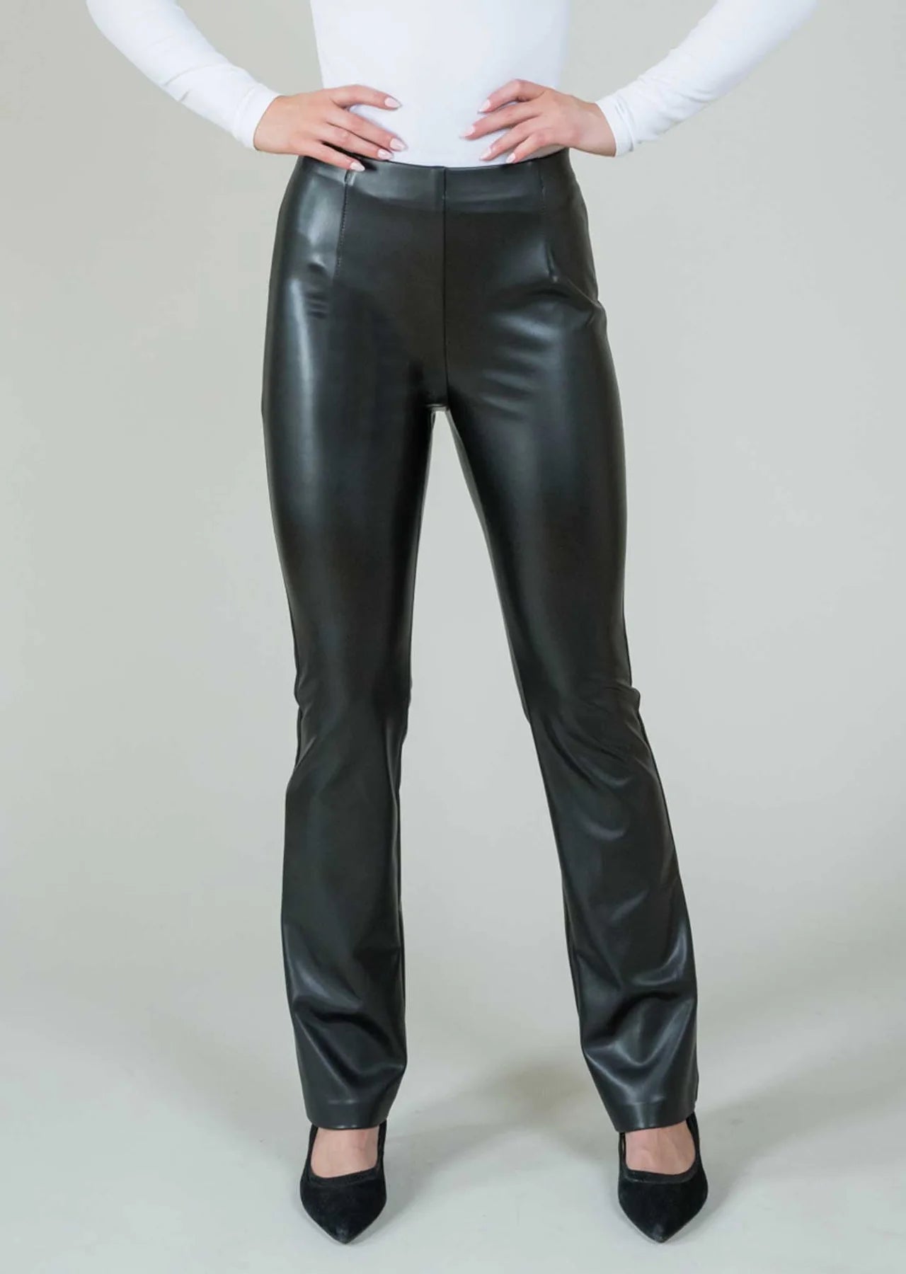 Verona Pleather 30" Mini-Flare Pants Lisette L