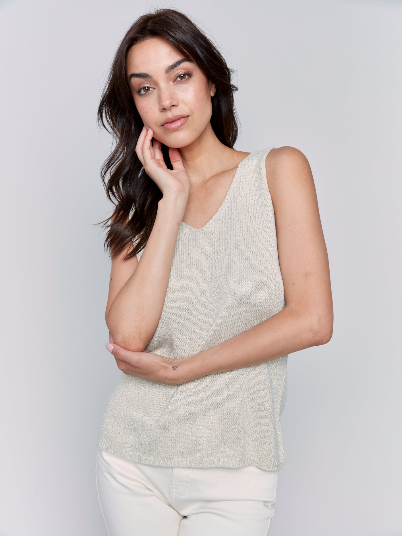 Metallic Lurex Knit Cami Charlie B