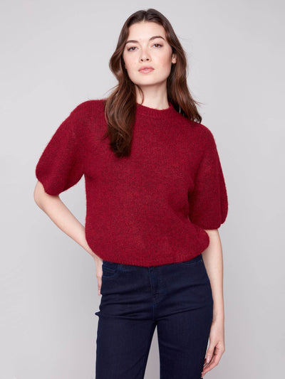Balloon Elbow Sleeve Knit Sweater - Dream Pants