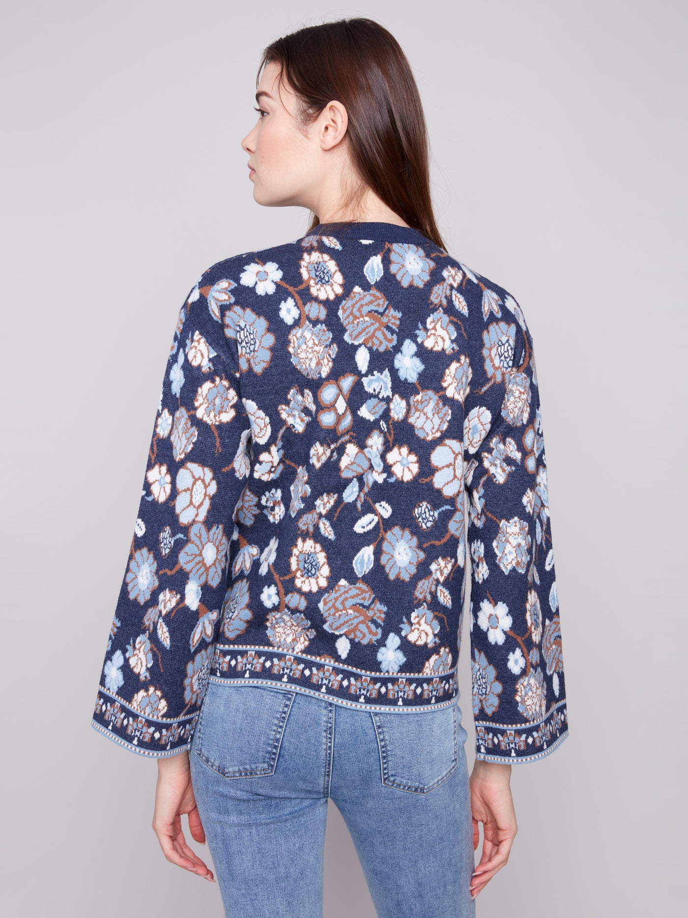 Crew Neck Jacquard Sweater Charlie B