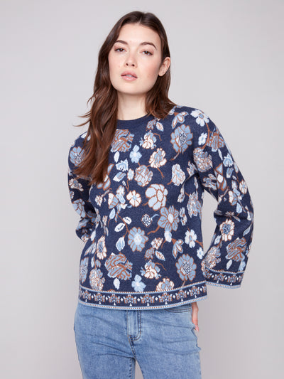 Crew Neck Jacquard Sweater Charlie B