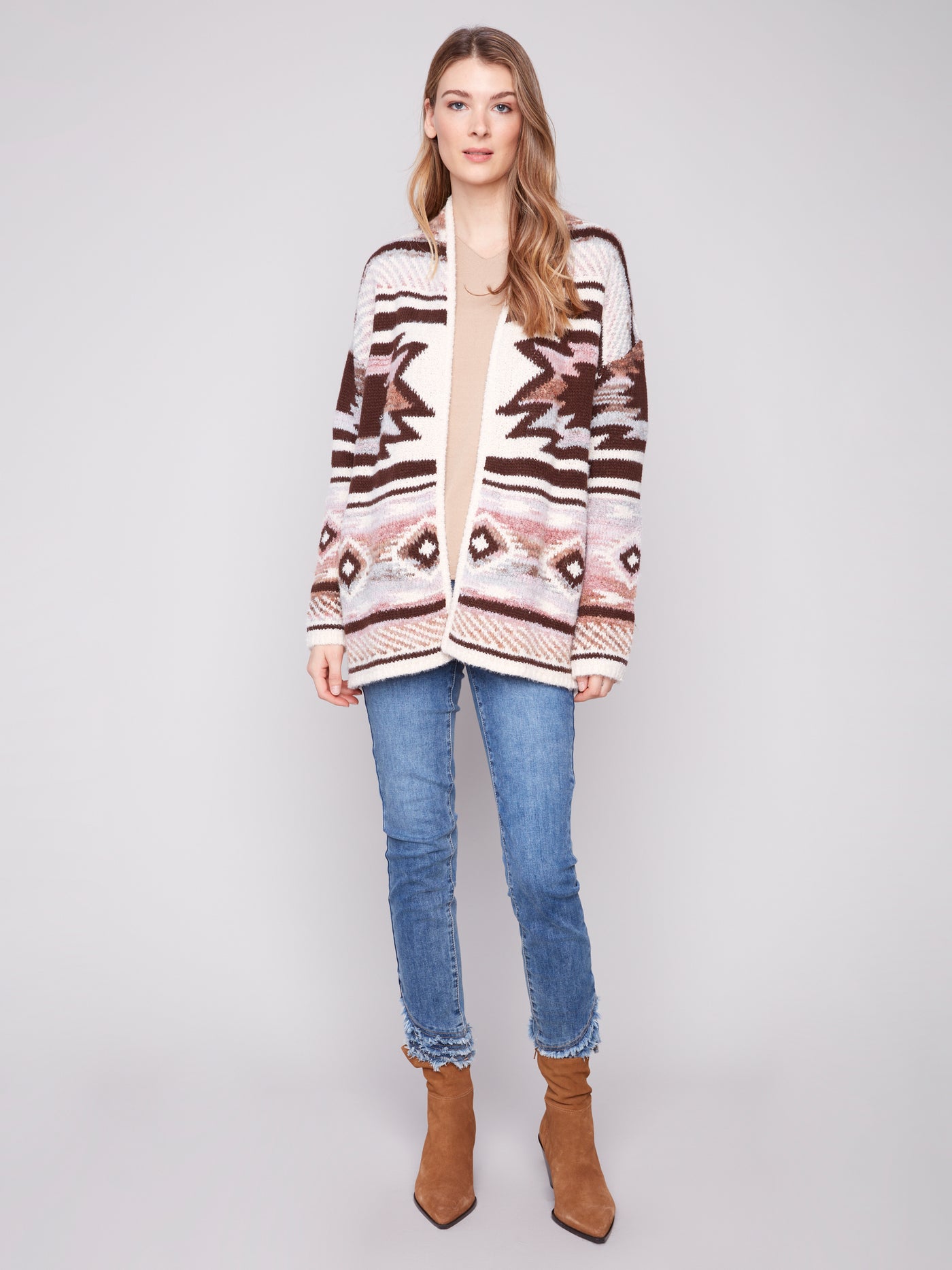 Space Dye Jacquard Cardigan Charlie B