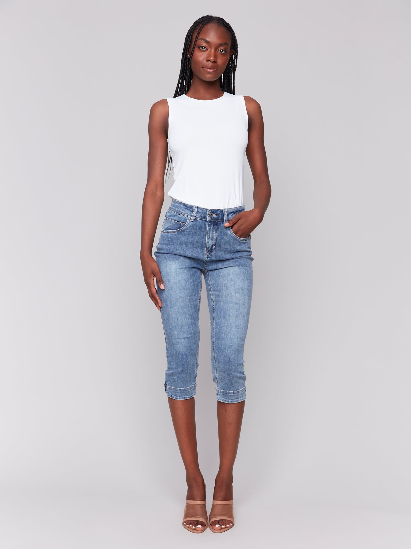 Knee High Capri Denim Pant