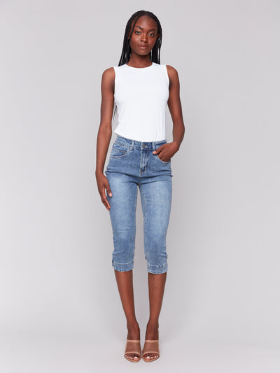 Knee High Capri Denim Pant