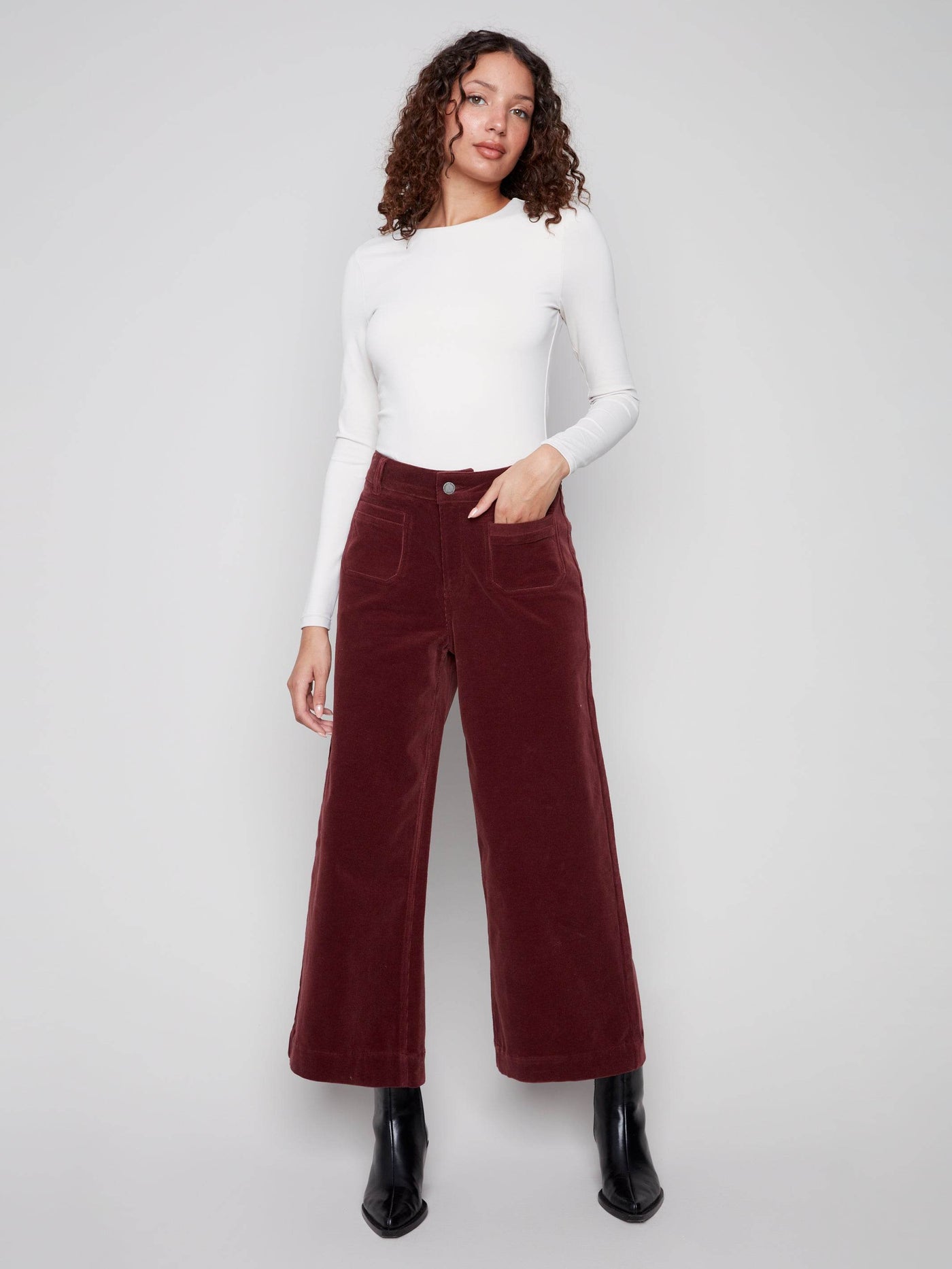 Patch Pocket Flare Corduroy Pants - Dream Pants