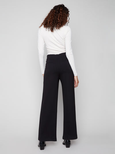 Pull-On Ponte Wide Leg Pants Charlie B