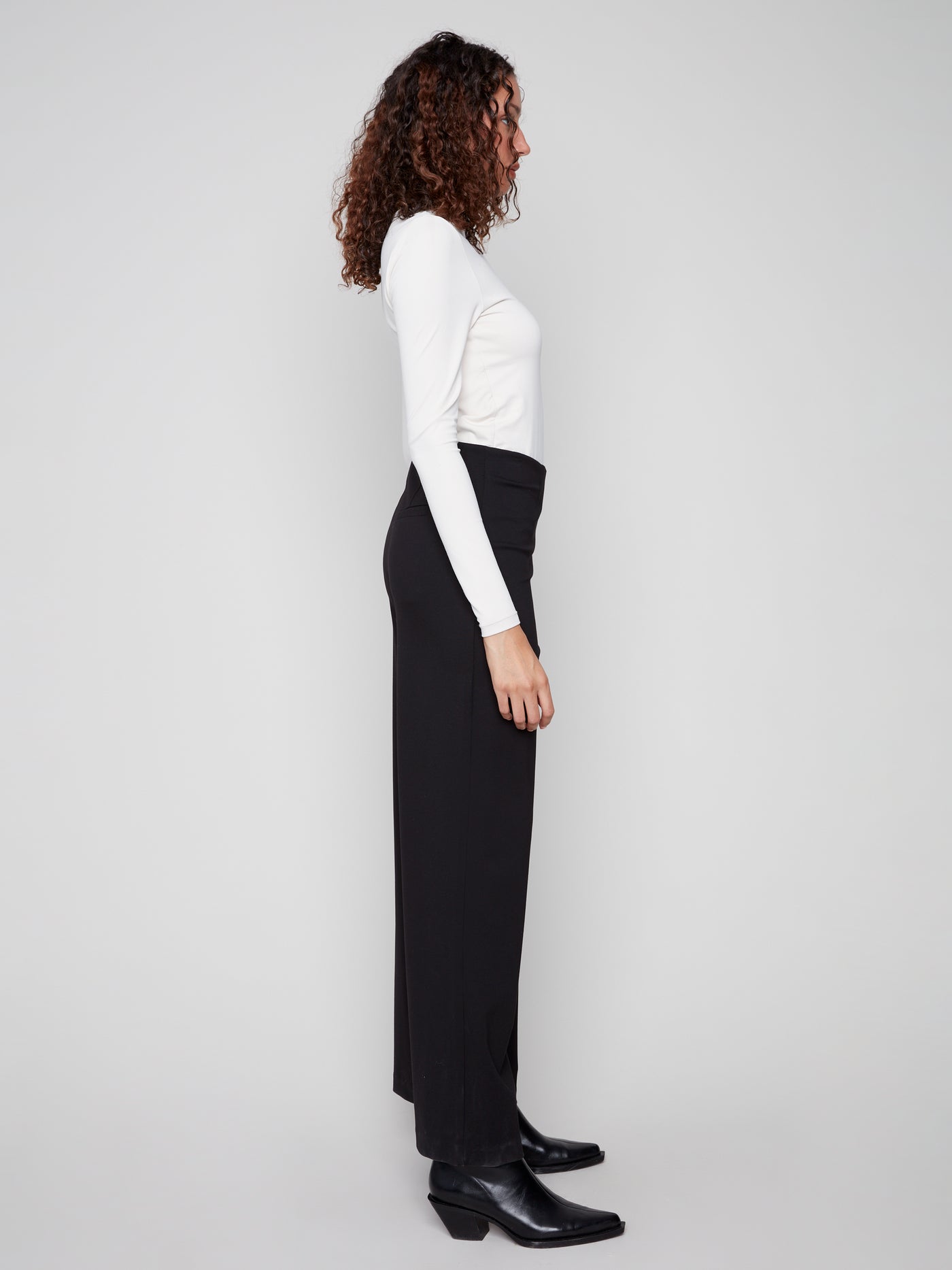 Pull-On Ponte Wide Leg Pants Charlie B