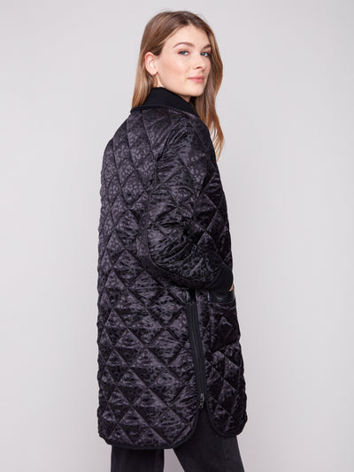 Reversible Long Quilted Puffer Jacket Charlie B